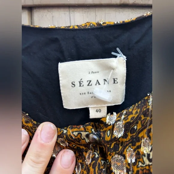 Sezane Metallic Gold and Black Maxi Dress - Picture 5 of 10